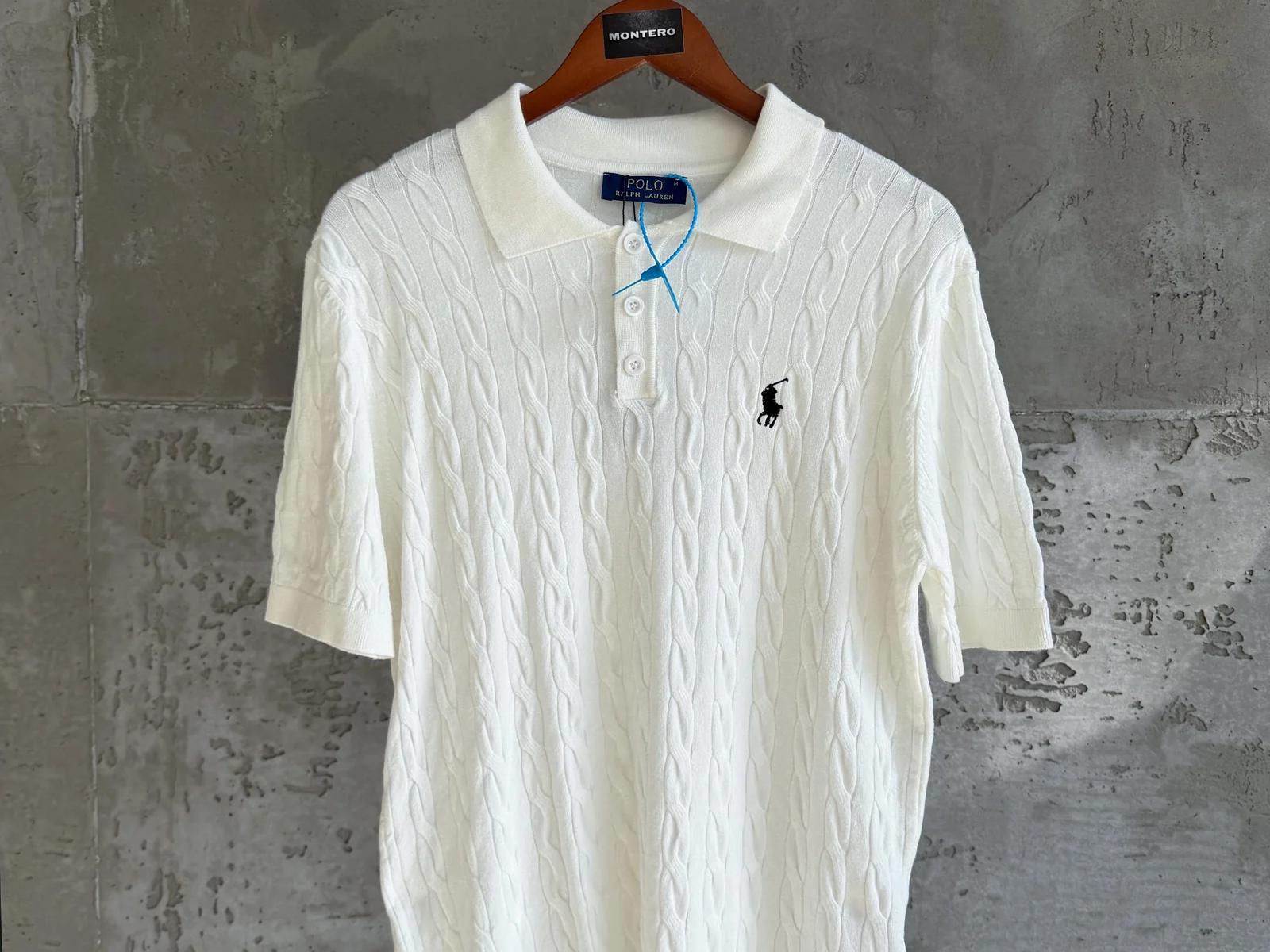 US01 Polo yaka triko beyaz tshirt