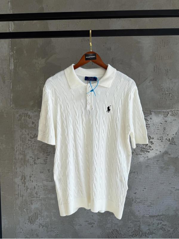 US01 Polo yaka triko beyaz tshirt